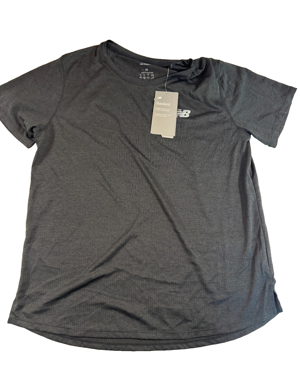 New Balance Women's Athletics T-Shirt Short Sleeve Size Medium Black Heather NWT